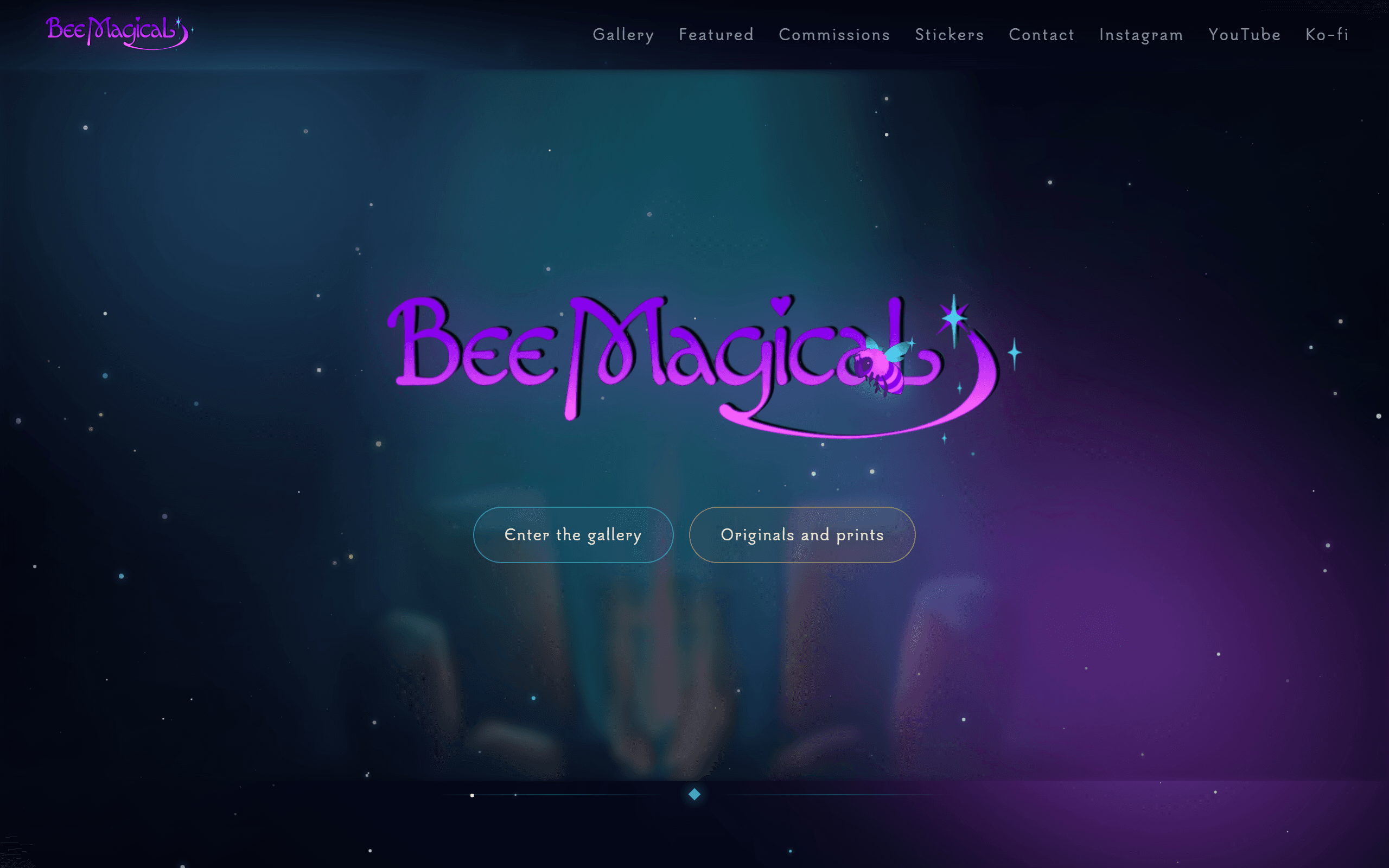 Bee Magical homepage, gallery and commissions for a Louisiana artist
