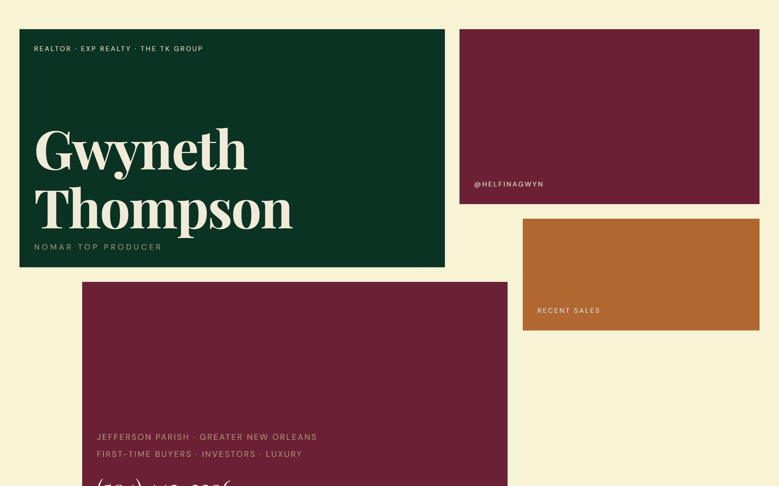 gwyneththompson.com homepage for Gwyneth Thompson, Realtor